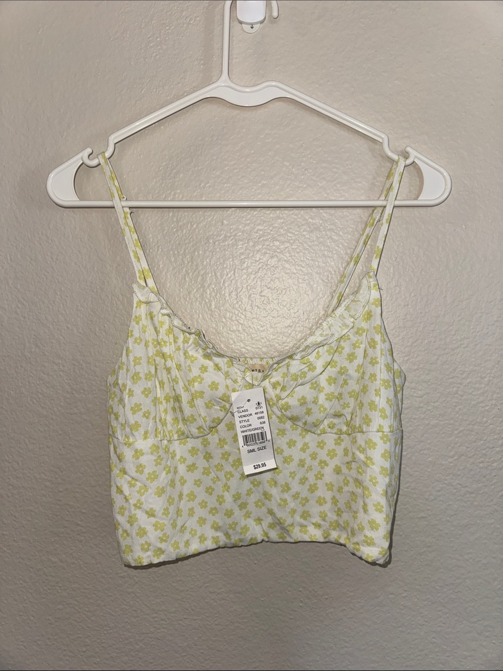 PacSun LA Hearts Yellow Floral Crop Cami